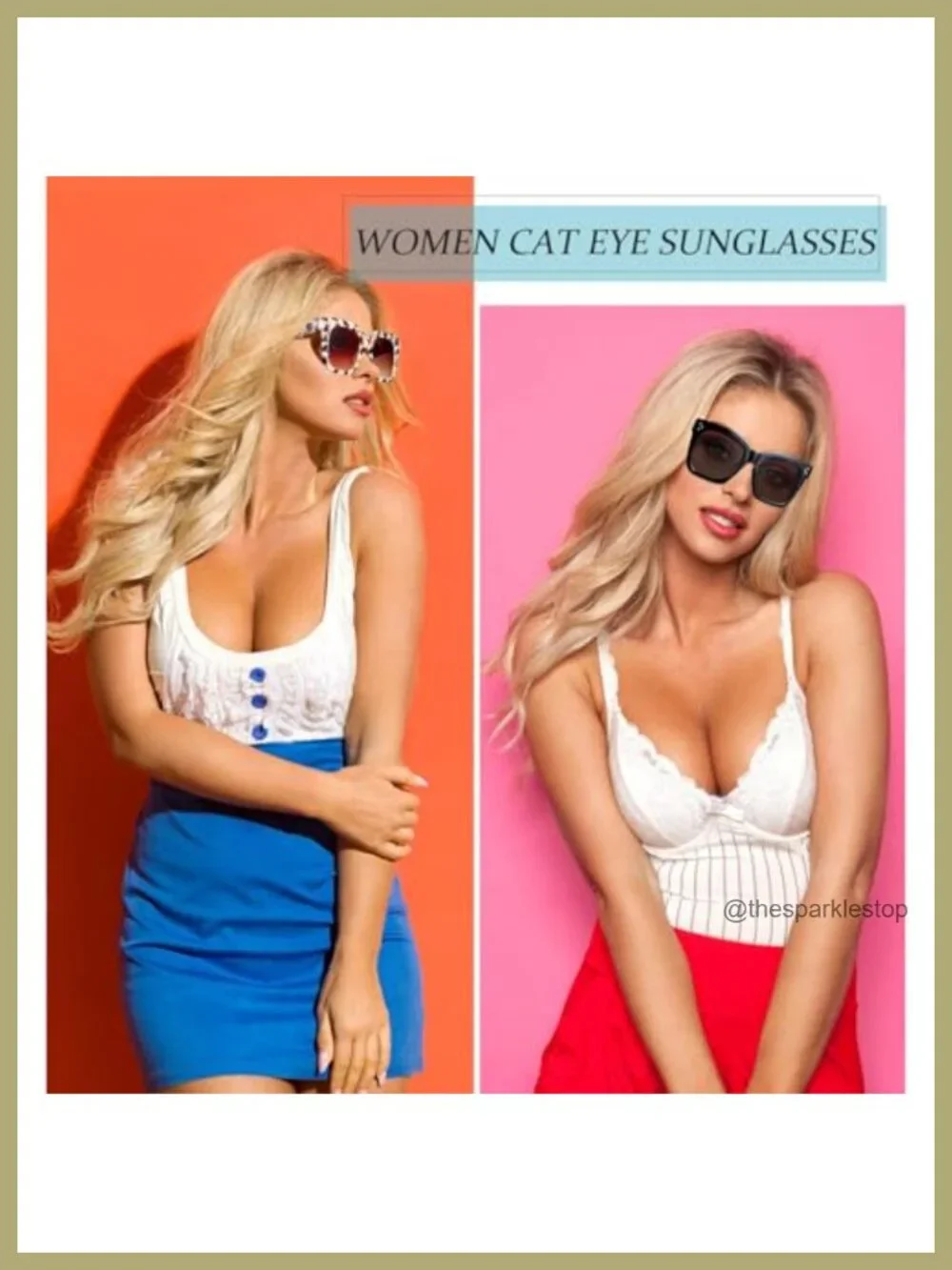 6 Pairs Oversized Sunglasses Retro Square Frame Flat Lens with Glass Cloths